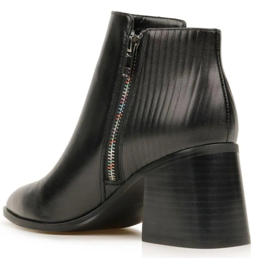NEW ZAC Zac Posen Tanesha Rainbow Full Zip Pointy Chunky Block Heel Ankle Bootie